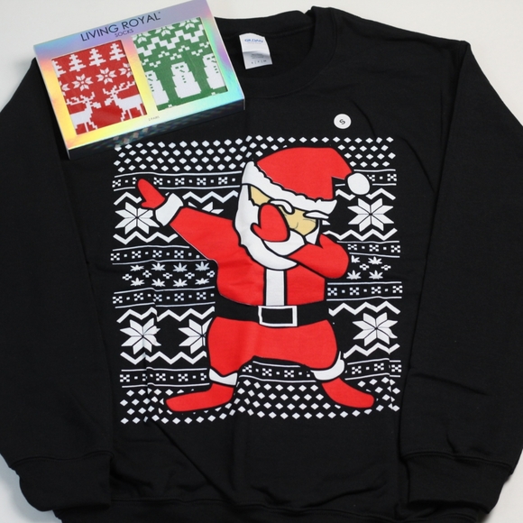 Dolls Kill Size Small Dabbin' Santa Black Sweater + Socks Bundle NWT - Picture 16 of 16